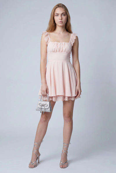 Vienna Lace Trim Skater Dress