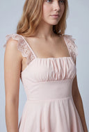 Vienna Lace Trim Skater Dress