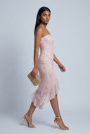 Glam Strapless Asymmetrical Dress