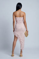 Glam Strapless Asymmetrical Dress