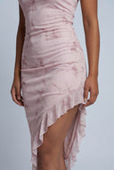 Glam Strapless Asymmetrical Dress
