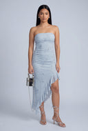 Glam Strapless Asymmetrical Dress