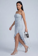 Glam Strapless Asymmetrical Dress