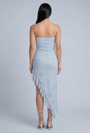 Glam Strapless Asymmetrical Dress