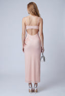Floral Mesh Open Back Dress