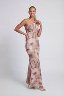 Peony One Shoulder Cutout Maxi Dress