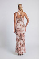 Peony One Shoulder Cutout Maxi Dress