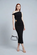 Twisted One Shoulder Midi Dress