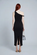 Twisted One Shoulder Midi Dress