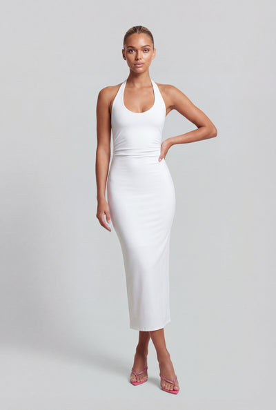 Keyhole Back Halter Maxi Dress