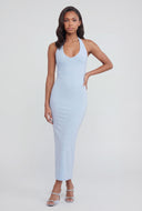 Keyhole Back Halter Maxi Dress