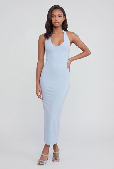 Keyhole Back Halter Maxi Dress