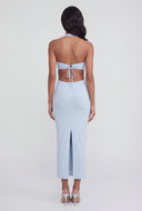 Keyhole Back Halter Maxi Dress
