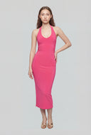 Keyhole Back Halter Maxi Dress