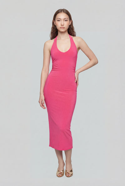 Keyhole Back Halter Maxi Dress