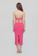 Keyhole Back Halter Maxi Dress