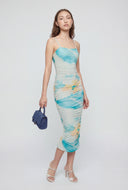 Flora Ruched Mesh Cami Dress