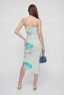 Flora Ruched Mesh Cami Dress