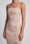 Natasha Marbled Mesh Cami Dress