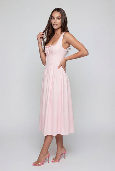 Sleeveless Corset Bodice Peasant Dress