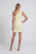 Metallic Spiral Shell One Shoulder Dress
