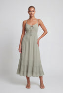 Crochet Insert Tiered Hem Sundress