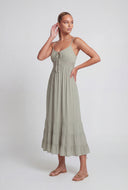 Crochet Insert Tiered Hem Sundress
