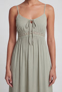 Crochet Insert Tiered Hem Sundress