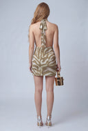 Zebra Print Halter Dress