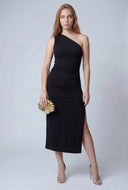 Ruched One Shoulder Dress