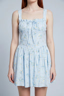 Floral Sleeveless Peasant Dress
