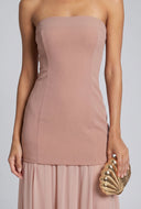 Ruffled Hem Strapless Maxi Dress