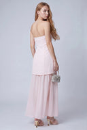 Ruffled Hem Strapless Maxi Dress