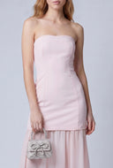 Ruffled Hem Strapless Maxi Dress