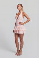 Kendall Eyelet Tiered Halter Dress