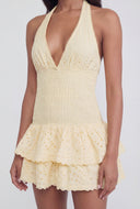Kendall Eyelet Tiered Halter Dress