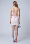 Sequin Lace-Up Back Dress