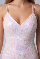 Sequin Lace-Up Back Dress