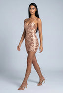 Sequin Lace-Up Back Dress
