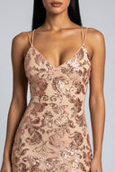 Sequin Lace-Up Back Dress