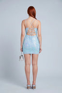 Sequin Lace-Up Back Dress