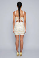 Sequin Lace-Up Back Mini Dress