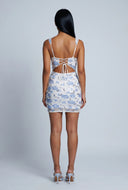 Sequin Lace-Up Back Mini Dress