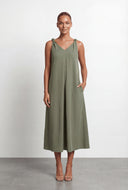 Martha V-Neck Knot Strap Tent Sundress