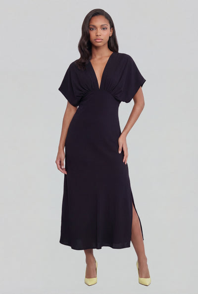 Plunge Crepe Empire Waist Sundress
