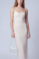Lace Cowl Neck Maxi Dress
