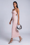 Lace Cowl Neck Maxi Dress