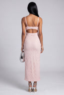 Lace Cowl Neck Maxi Dress
