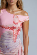 Starfish One Shoulder Mini Dress