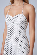 Polka Dot Halter Mini Dress